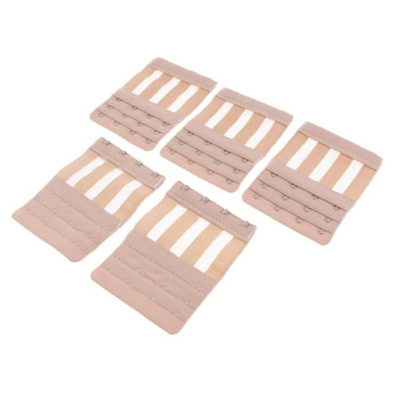 Pack of 5 Bra Extender 4 Hook Women Brassiere Elastic Bra Strap Extension Accessories  for   Maternity  Nursing And Weight Gain Use Skin Color
