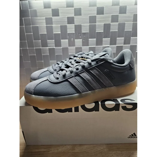 Adi-das Men ID9081 VL Court 3.0 Gray Gum Sneakers Size 8.5 Skateboarding Casual