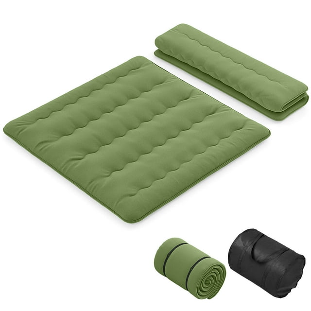 Costway Matelas Futon Très Grand Tatami Japonais Housse Lavable Sac de Transport Vert
