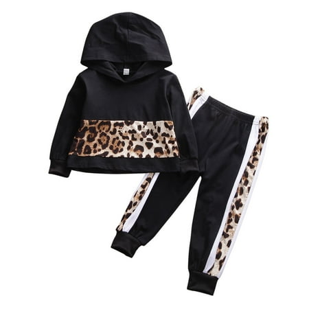 

Sunisery Toddler Baby Girl Clothes Leopard Print Hoodies Long Sleeve Sweatshirt Top+Legging Pants Outfits