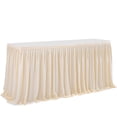 thumbnail image 2 of Polyester Pleated Table Skirt for Rectangle Table,Ruffle Tablecloth Skirt for Wedding Birthday Party Baby Shower Bridal Shower Banquet Romantic Candlelight Dinners Table Decor, 2 of 8
