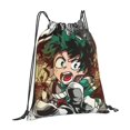 thumbnail image 5 of My Hero Academia Drawstring Backpack Anime Sackpack Gym Bag For Sport Yoga Travel Hiking Shopping Lightweight Gym Bag 16*14 Inch, 5 of 9