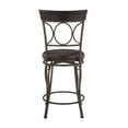 thumbnail image 5 of Linon Circles 24.5" Indoor Metal Swivel Counter Stool, Distressed Bronze/Dark Brown Faux Leather, 5 of 10