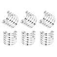 thumbnail image 1 of 6 piezas de anillos de servilleta de metal plateado en forma de onda diagonal para la cena, 1 of 6