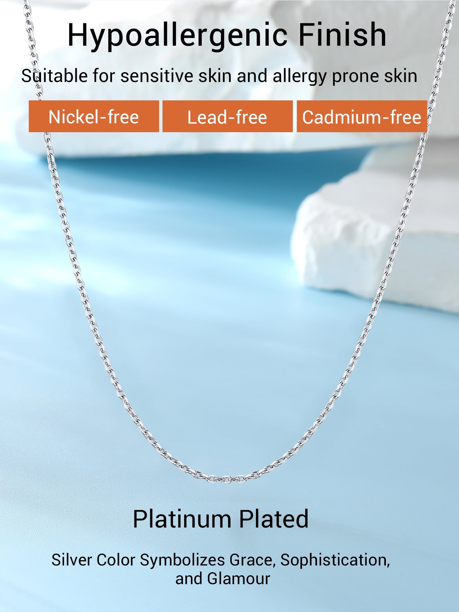 PROSTEEL Pure 925 Sterling Silver necklace Chain for Women 1.5mm Cable Chain Necklace Thin 22 Inch Birthday Mother Day Jewelry Collection Gift for Mom Wife Girlfriend Adult