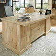 thumbnail image 5 of Sauder Mason Peak Engineered Wood Executive Desk in Prime Oak, 5 of 8