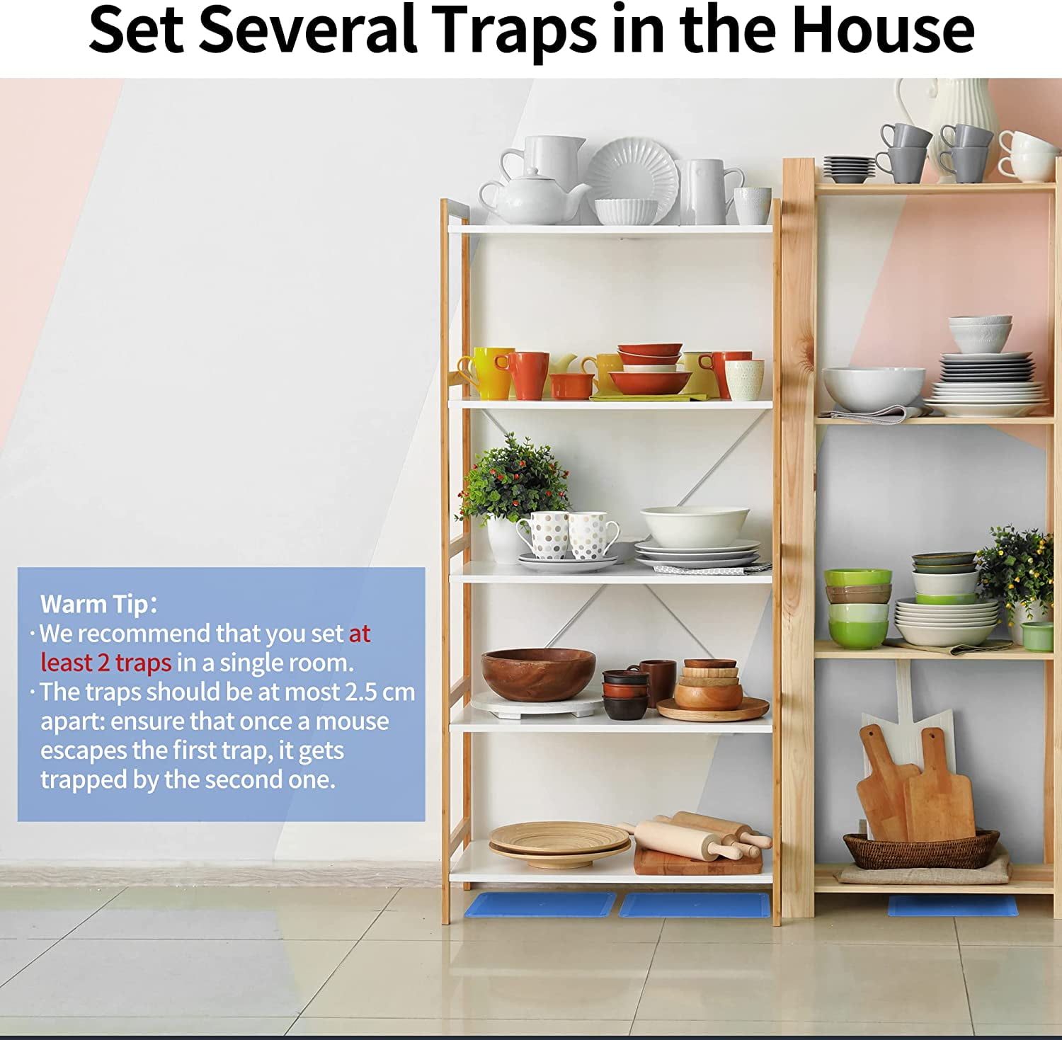 LULUCATCH Super Heavier Mouse Traps 12 Pack for Mice & Snakes with Non-Toxic Glue. Larger Sticky Traps for Indoor