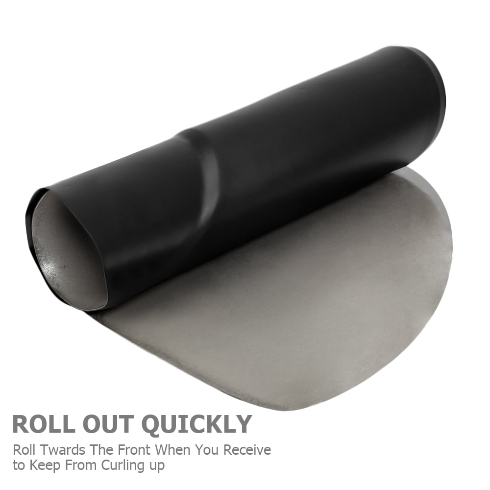 Kepooman 3' x 5' Salon Anti Fatigue Mats, Beauty Salon PU Rectangle Salon Mat, Standing Mat, Half Round Salon and Barber Shop Chair Anti-Fatigue Floor Mat for Hair Stylist, Black