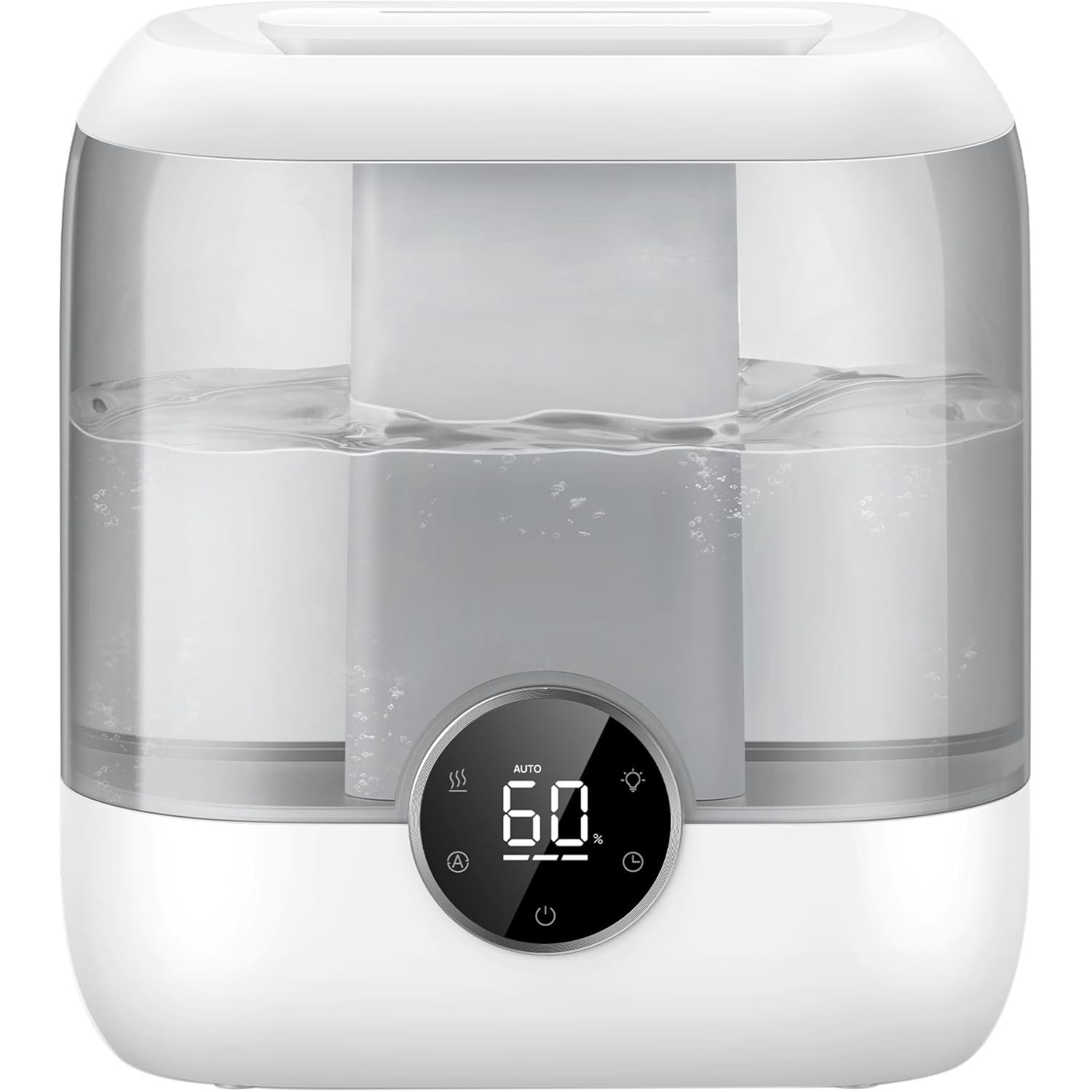 6L Top Fill Humidifiers for Bedroom, 60H Runtime 28 dB Quiet Supersized Cool Mist Air Humidifiers for Large Room, Baby Nursery, Plant, Indoor, Night Light, Easy to Clean, Precise Humidity Control