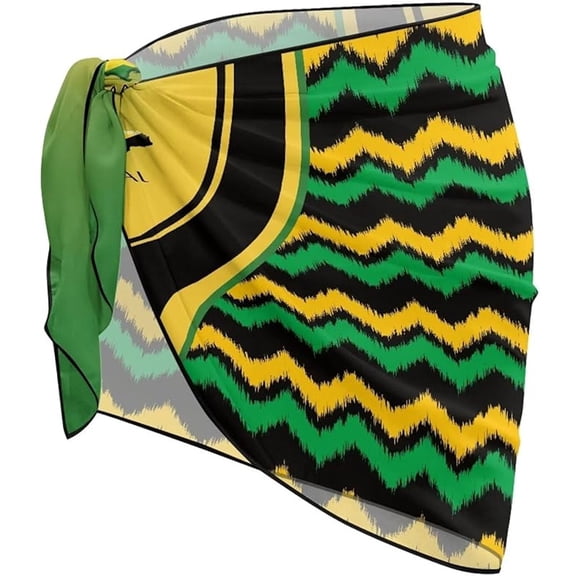 Women Swimwear Cover-Ups Sarong Colorblock Bathing Suit Coverup Mesh Skirts Green,One Size