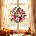 thumbnail image 5 of PSVFUJZ 18 Inch Fall Wreaths for Front Door, Thanksgiving Farmhouse Decor, Artificial Autumn Wreath with Pumpkin Maple Leaf for Thanksgiving Farmhouses Home Outdoor Indoor Decor, 5 of 6