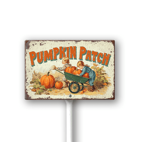 Eveokoki Pumpkin Patch Yard Sign 12x8Inch Pumpkin Decor Fall Signs For Outdoor & Indoor Aluminum Lawn For Autumn Thanksgiving Ground Decorations
