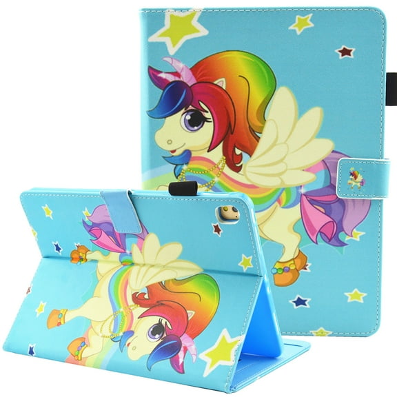Allytech iPad 10.2 2020/2019 Case 8th/7th Generation, Slim Fit Multi Angle Viewing Stand Folio Flip Smart Shell Auto Sleep Wake Shockproof Cover for Apple iPad 10.2-inch Retina Display, Star Unicorn