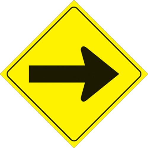 Voss 483 A YR 12x12in. Reflective Trail Sign - Arrow (Yellow/Black)