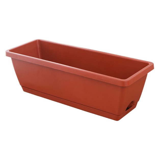 Boc Vegetable Planter Large Capacity Shatterproof Impact Resistance Smooth Edge Drain Hole Design Rectangular Flower Pot Windowsill P