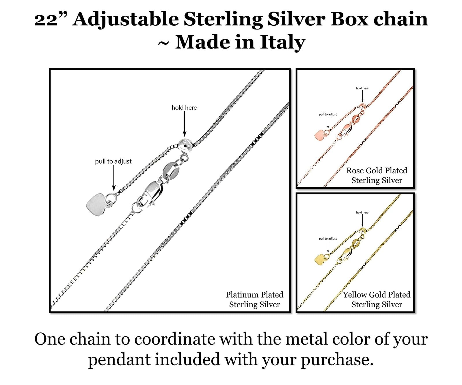 2 carat Moissanite Solitaire Pendant Sterling Silver 22” Adjustable Chain-8.0mm-Platinum Plated