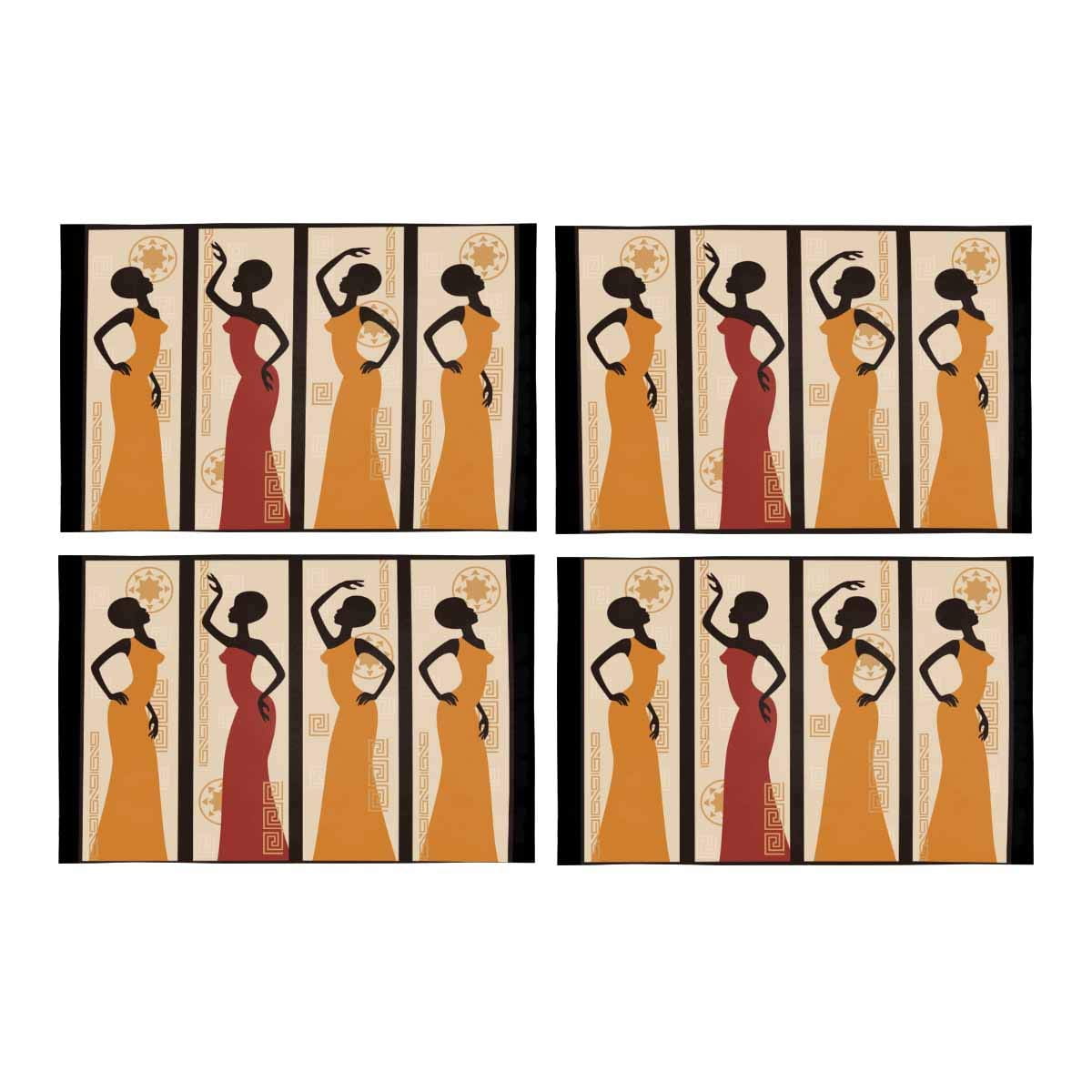 MKHERT Vintage Tribal African American Women Art Placemats Table Mats