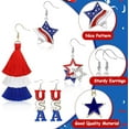 thumbnail image 3 of 【6 Pairs】 4th of July Accessories for Women American Flag Earrings USA Drop Earrings Fourth 4th of July Outfits for Women Patriotic earring Party Favors Red White Blue Decorations, 3 of 5