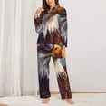 thumbnail image 2 of Fotbe Bald Eagle Pilot Pattern Long Sleeve Pajama Set for Women,Sleepwear Set,2-piece Loungewear Set,Soft PJs Comfy Nightwear with Pockets -Medium, 2 of 7