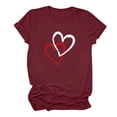 thumbnail image 6 of miqiqism Valentines Womens Outfits Short Sleeve Heart Grapghic Tshirts Top Loose Round Neck Pullover Shirts Lightweight Blouses Clothing 2025 Tees Blouses,#01_Wine,XXL, 6 of 6