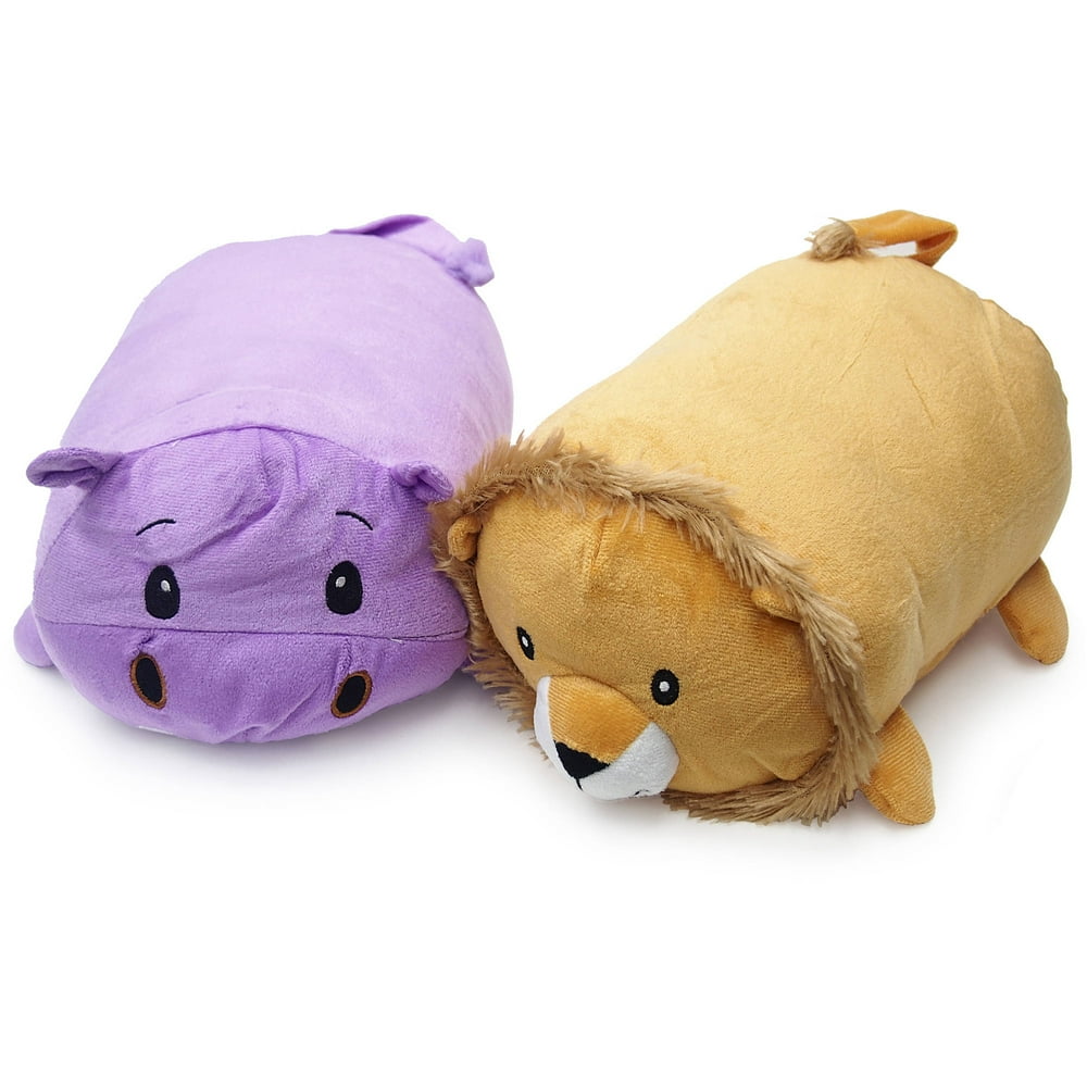 Stackable Animal Pillows, Hippopotamus, Lion