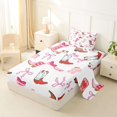 thumbnail image 2 of Homewish Western Cowgirl Boots Twin Sheets,Cute Bowtie Bedding,White Pink,3-Piece,1 Fitted Sheet and 1 Pillowcase, 2 of 6