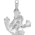 thumbnail image 3 of Sterling Silver Polished/Textured Frog Hanging From Leg Pendant (Width 20) (Length 25) - Jbsp, 3 of 5