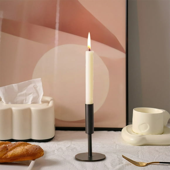 Matte Black Candle Holders,1pc Decorative Candlestick Holders for Taper Candles, Metal Candle Stands for Home Decor, Wedding, Dinning, Party, Anniversary, Fits 3/4 Inch Thick Candle(S)