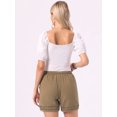thumbnail image 3 of DARING DIVA Women's Beach Drawstring High Waisted Shorts with Pockets XS Khaki, 3 of 6