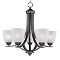 thumbnail image 2 of Maxim 11225FTOI I Axis Collection 21 Inch Five-Light Chandelier I Oil-Rubbed Bronze Finish I Frosted Glass I Traditional Style Light Fixture I LED Compatible I Adjustable Height I, 2 of 4