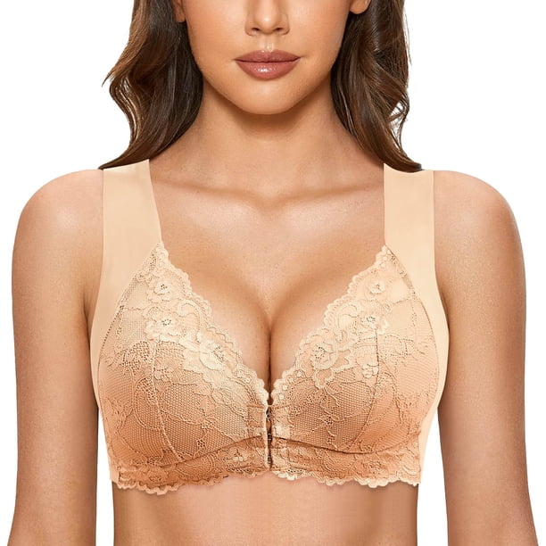 WILLBEST Brasier Strapless Mujer Sujetador Francés Sin Aros De Acero Para Mujer, Con Cierre Frontal, Espalda En T, Talla Grande, Sin Costuras Y Sin Forro, Para Busto Grande 262