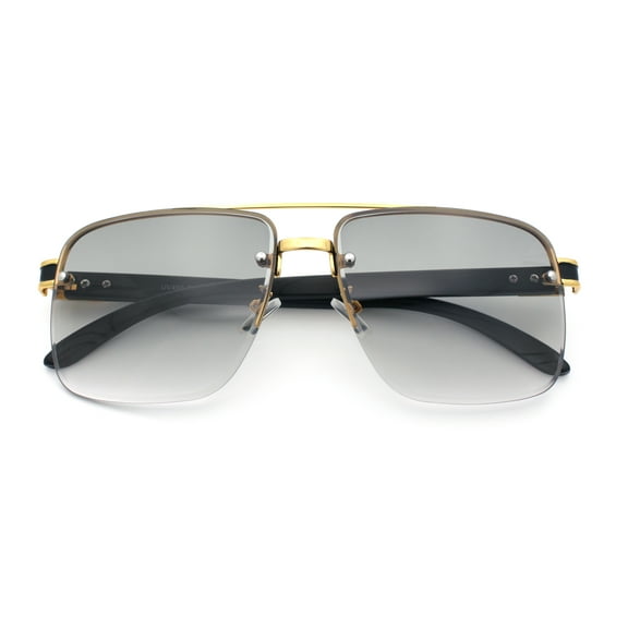 SA106 by SA106 Thick Rectangular Wood-Grain Arm Fashion Sunglasses, Gray, Smoke