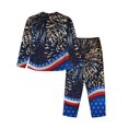 thumbnail image 2 of Uemuo Fireworks Pattern Womens Pajama Sets,PJ Set for Women,Pajamas for Women Logo,Long Sleeve Pajama Set for Women,Soft Long Sleeve Top With Pants-Small, 2 of 9