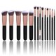 thumbnail image 1 of Juego de 14 brochas de maquillaje con cerdas suaves y densas para base, crema líquida, polvos, sombras de ojos, rubor, cosméticos y correctores., 1 of 8