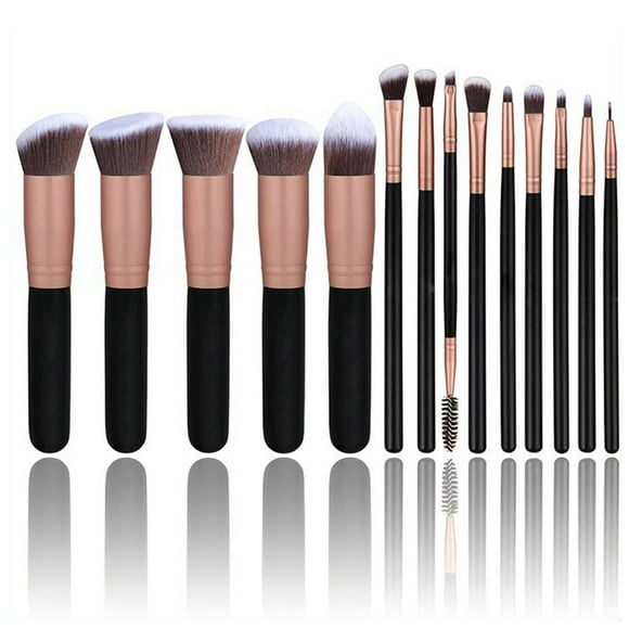 Amdohai Set of 14 PCS Makeup Brush Kit for Foundation Liquid Cream Blending Powder Eyeshadow Blush Cosmetics Concealer Brushes with Soft & Dense Bristles