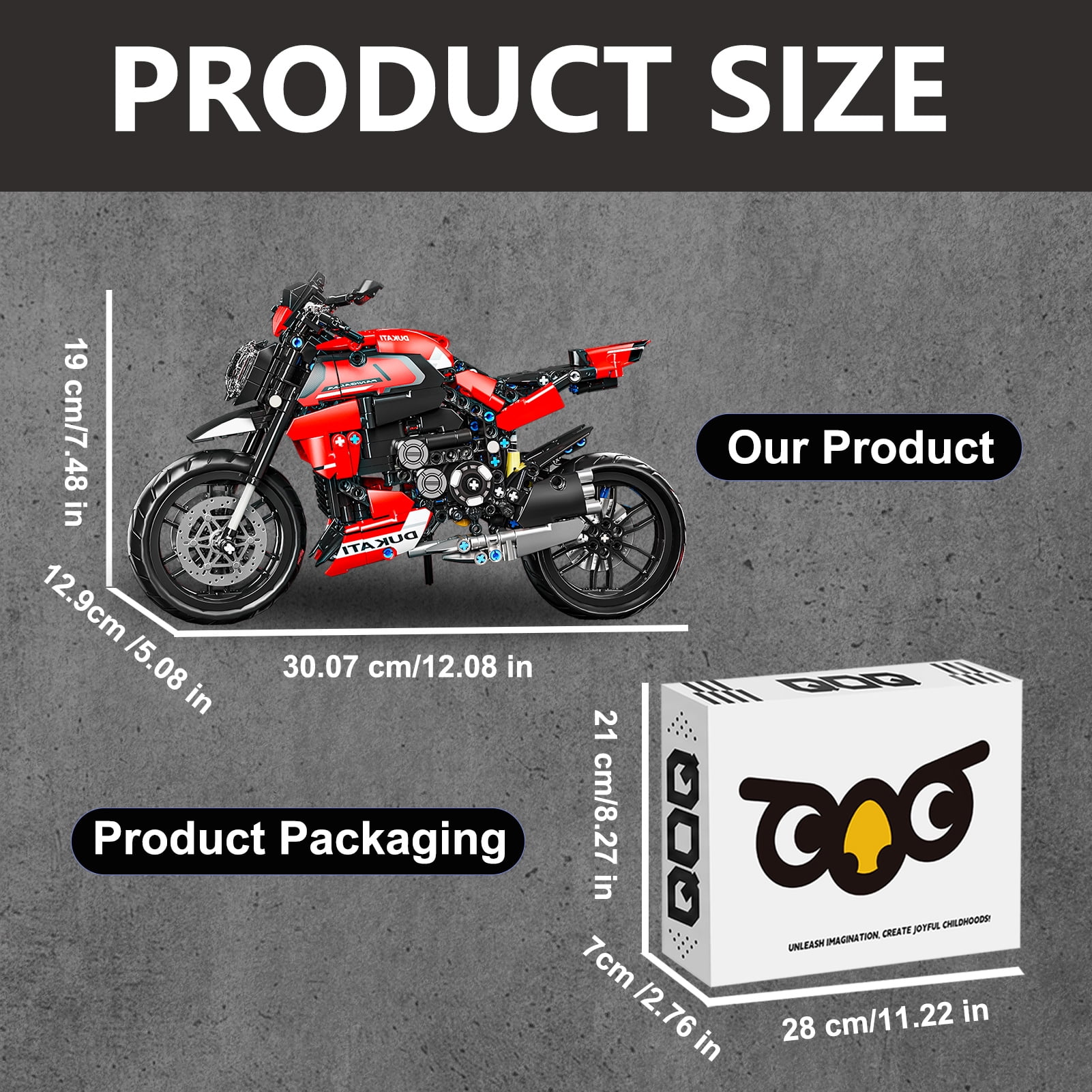 QOQ Motorcycle ABS Building Block Toy , 1:8 Model Collectible Kits  and Technic for Boys & Adults (816 Pieces)