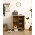 thumbnail image 3 of Natural Rattan Shoe Cabinet Storage Box Rattan Mesh Double-Door Shoe Cabinet Handmade Rattan Organizer, 3 of 5
