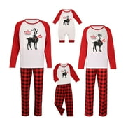 FOCUSNORM Women's Pajama Set Christmas Pjs Long Sleeve Print Tops and Pajamas Pants Soft Sleepwear Set