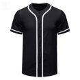 thumbnail image 1 of Men's Button Baseball Uniforms, Blank Softball Uniforms, Hip Hop Trendy Short Sleeve Activity Shirts black—S D01, 1 of 5