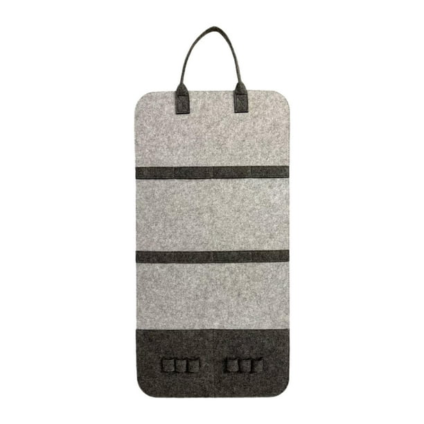 Bolsa de fieltro para almacenamiento de juguetes con plumas de gato, almacenamiento de juguetes para mascotas, bolsa colgante de fieltro reutilizable gris claro