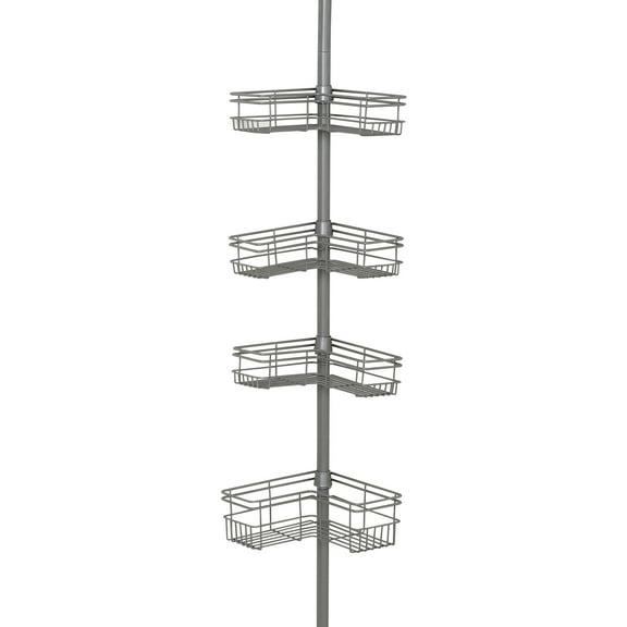 Zenna Home 22.63 in. H x 10.13 in. W x 4 in. L Satin Nickel Silver Corner Shower Caddy