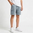 thumbnail image 6 of LJEFF Boys Paperbag Waist Denim Shorts, Buttons Cuffed Hem Pocketed High Waist Shorts for Kids Light Blue Size 8 T, 6 of 7