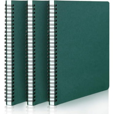 EUSOAR Students Ruled Spiral Notebook, A5 3packs 5.5"X8.3" 120 Pages Lined Writing Journal, Memo Notepad Sketchbook, Students College Office Subject Diary Ruled Spiral Book Journal- Green Cover