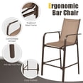 thumbnail image 5 of Spaco 3 Pieces Outdoor Patio Bar Table Stool Set, Bar Table Stool Set with 2 Bar Stools and 1 Tempered Glass Table, Bar Table Stool Set for Outdoor as Garden, Patio, Brown, 5 of 8