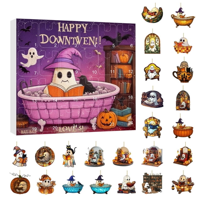 TIELUTT Halloween 2D Pendant Countdown Pendant Set Halloween 2D Cooking Timers for Kitchen with Alarm Kitchen Timer Cat Bathroom Timer Large Digital Timer for Sports Battery Christmas Lights with Time