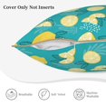 thumbnail image 5 of Xecao Lemon Blue Print Soft Velvet Decorative Throw Pillow Covers, Square Cushion Cases for Bed, Sofa, Living Room, Car, and Indoor Outdoor Use-20"x20", 5 of 8
