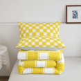 thumbnail image 5 of Manfei Geometric Check Queen Comforter Set,Classic Checkered Comforter Sets Queen,Orange Yellow,Light Gray Reversible,3 Pieces,1 Comforter and 2 Pillowcases,3 Pieces,1 Comforter and 2 Pillowcases, 5 of 7