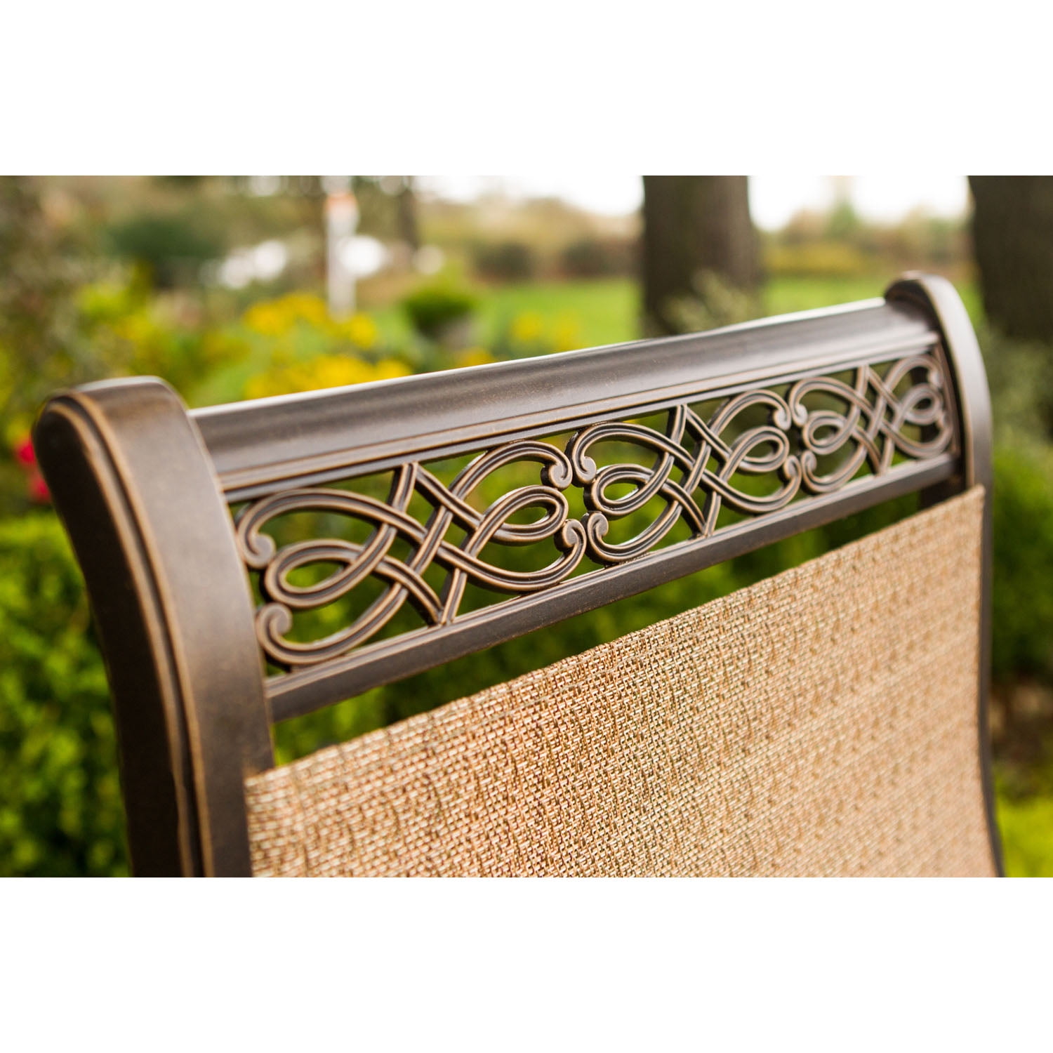 Hanover Manor 11-Piece Outdoor Dining Set in Cedar with 10 Contoured Swivel Rockers and 60" x 84" Cast-Top Table