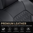 thumbnail image 4 of FLORICH Car Seat Covers Front, Luxury Nappa Leather Seat Covers, Breathable and Waterproof, Automotive Seat Covers Universal for Most Cars, Black, 4 of 7