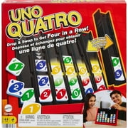 Mattel Games UNO Quatro Game with Colored Tiles & Plastic Game Grid for Adult, Family & Game Night, 2 to 4 Players Ages 7 Years & Up